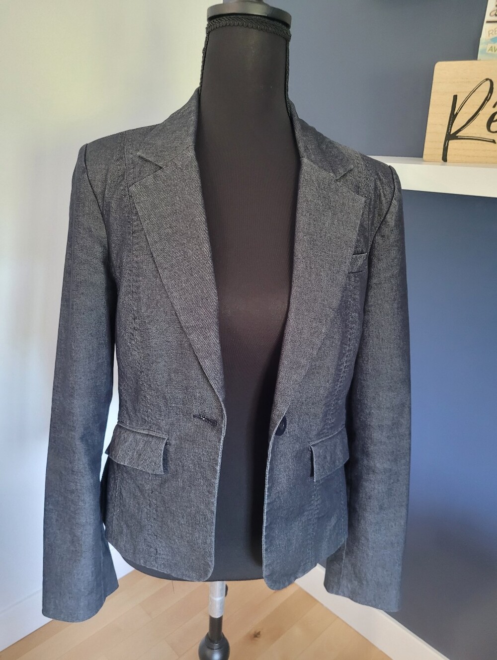 🍂le chateau Y2K Vintage Dark Charcoal Blazer Small - Unique - Make an offer! - Picture 4 of 10